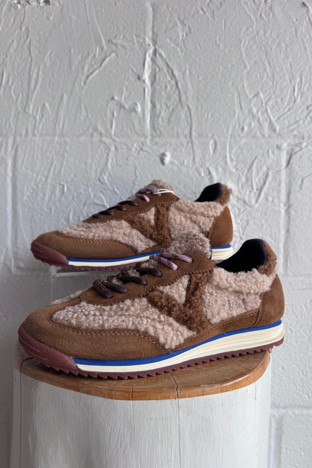 Saturno Faux Shearling & Suede Sneaker