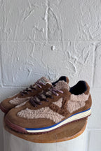 Saturno Faux Shearling & Suede Sneaker