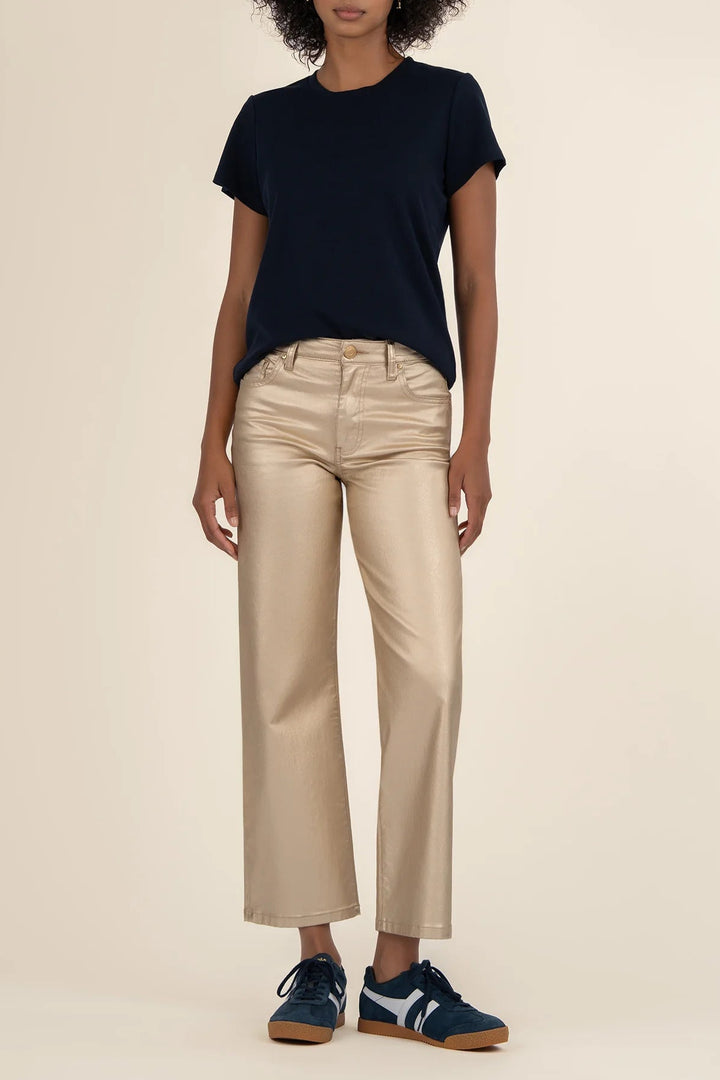 KUT FROM THE KLOTH | Charlotte Metallic Coated High Rise Wide Leg