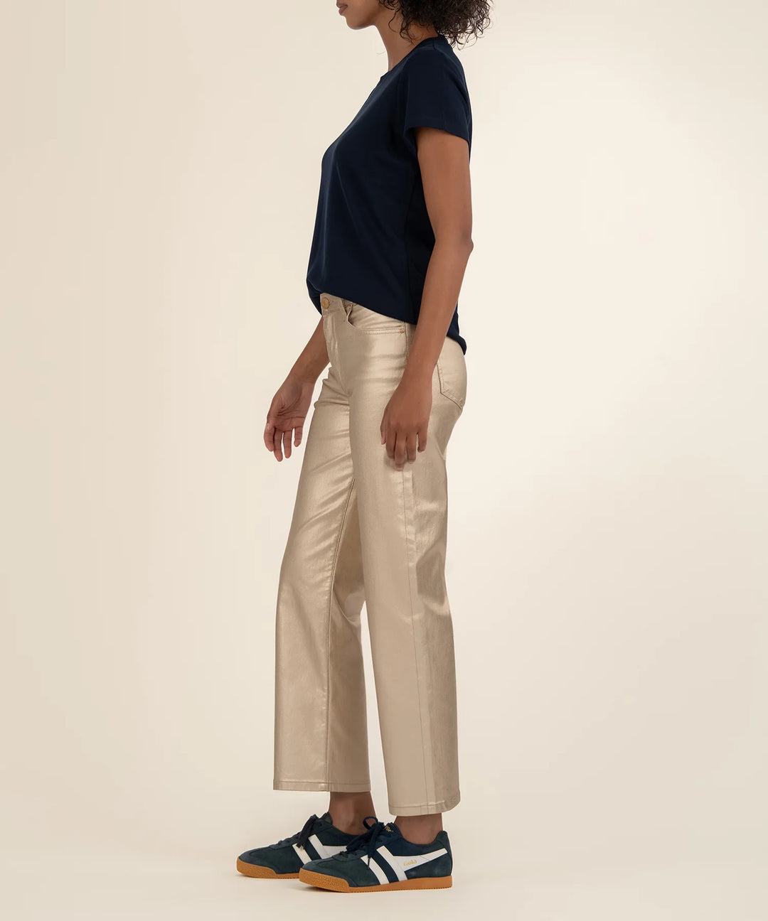 KUT FROM THE KLOTH | Charlotte Metallic Coated High Rise Wide Leg