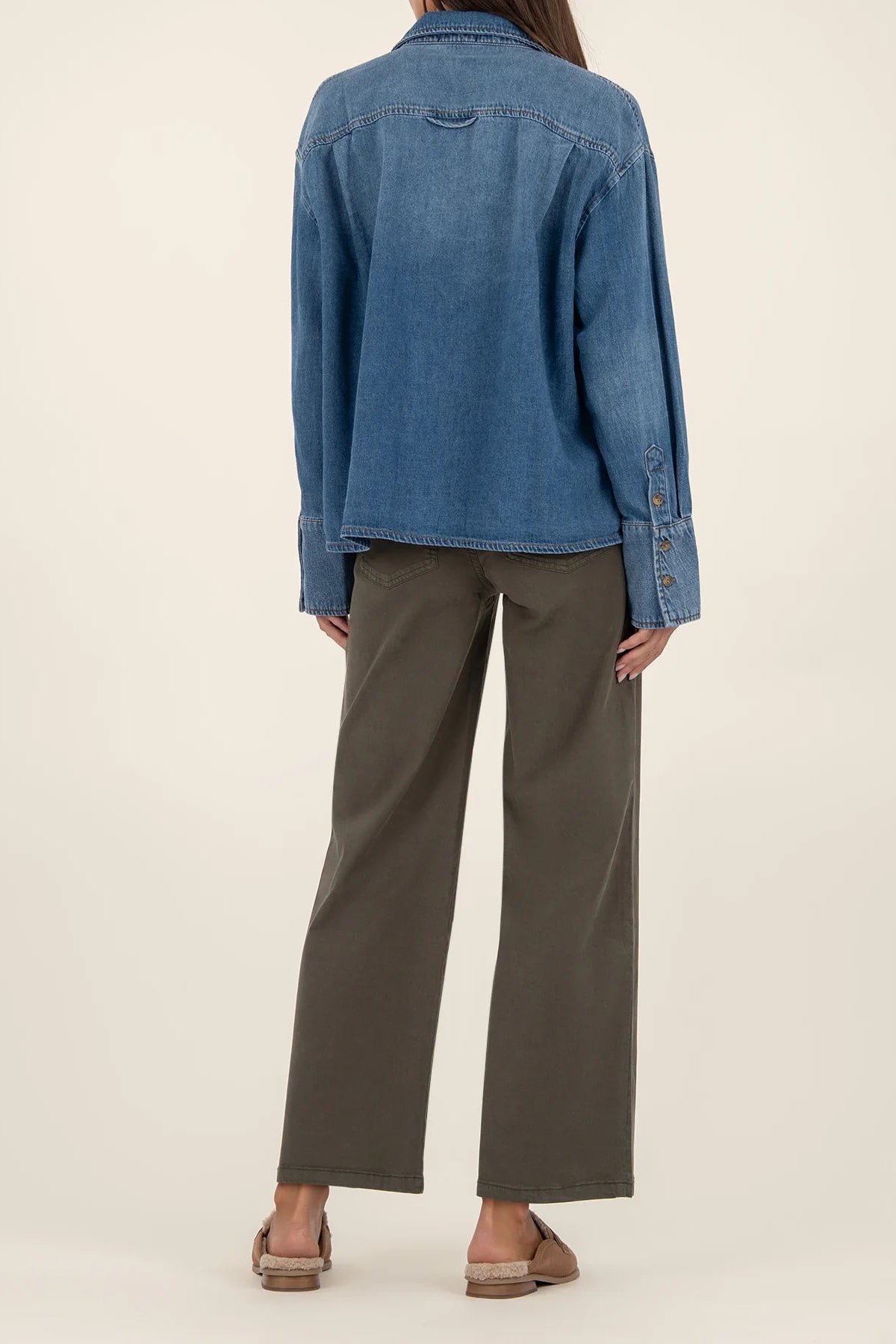 Gertie Button Down Denim Top