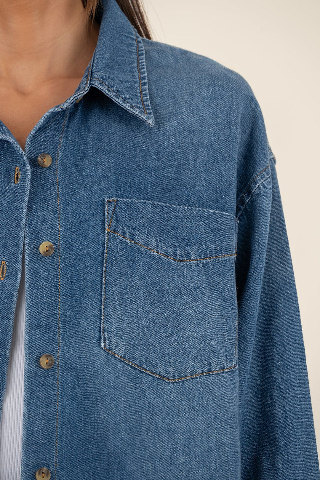 KUT FROM THE KLOTH | GERTIE BUTTON DOWN DENIM TOP