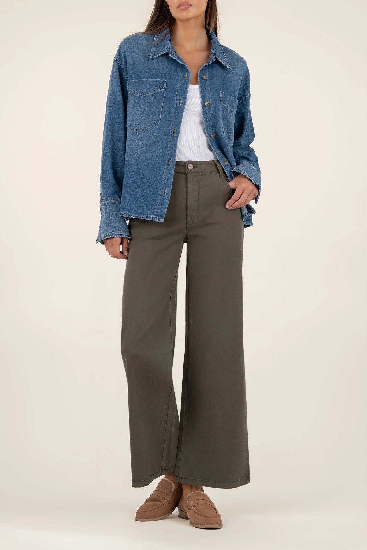 Gertie Button Down Denim Top