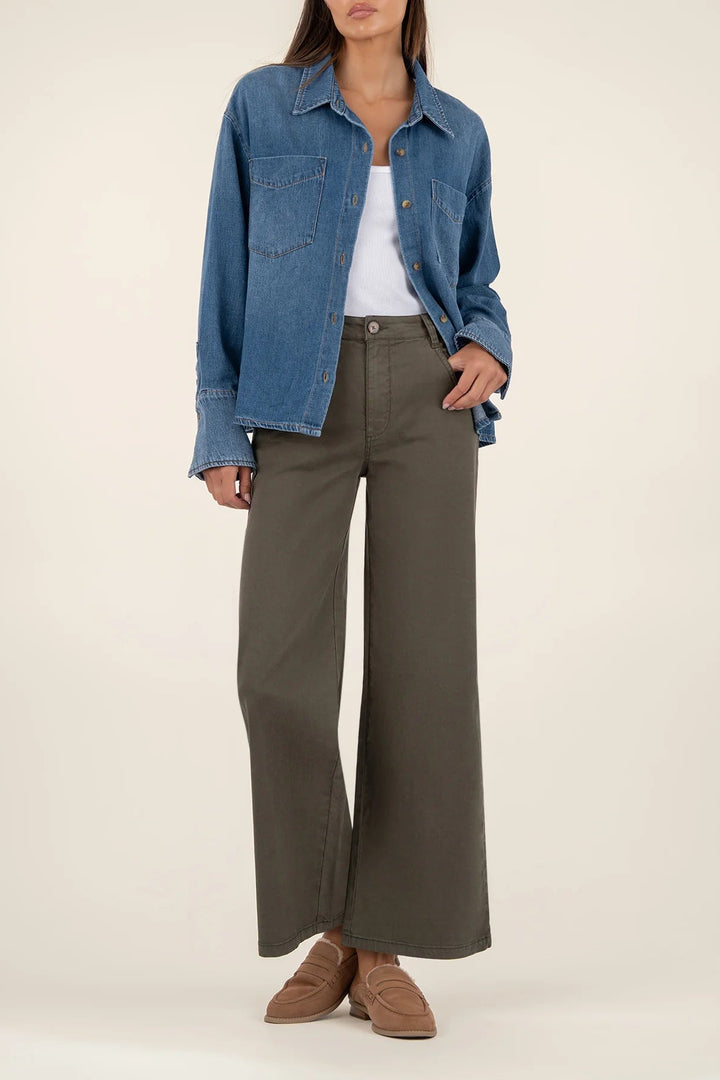 KUT FROM THE KLOTH | GERTIE BUTTON DOWN DENIM TOP