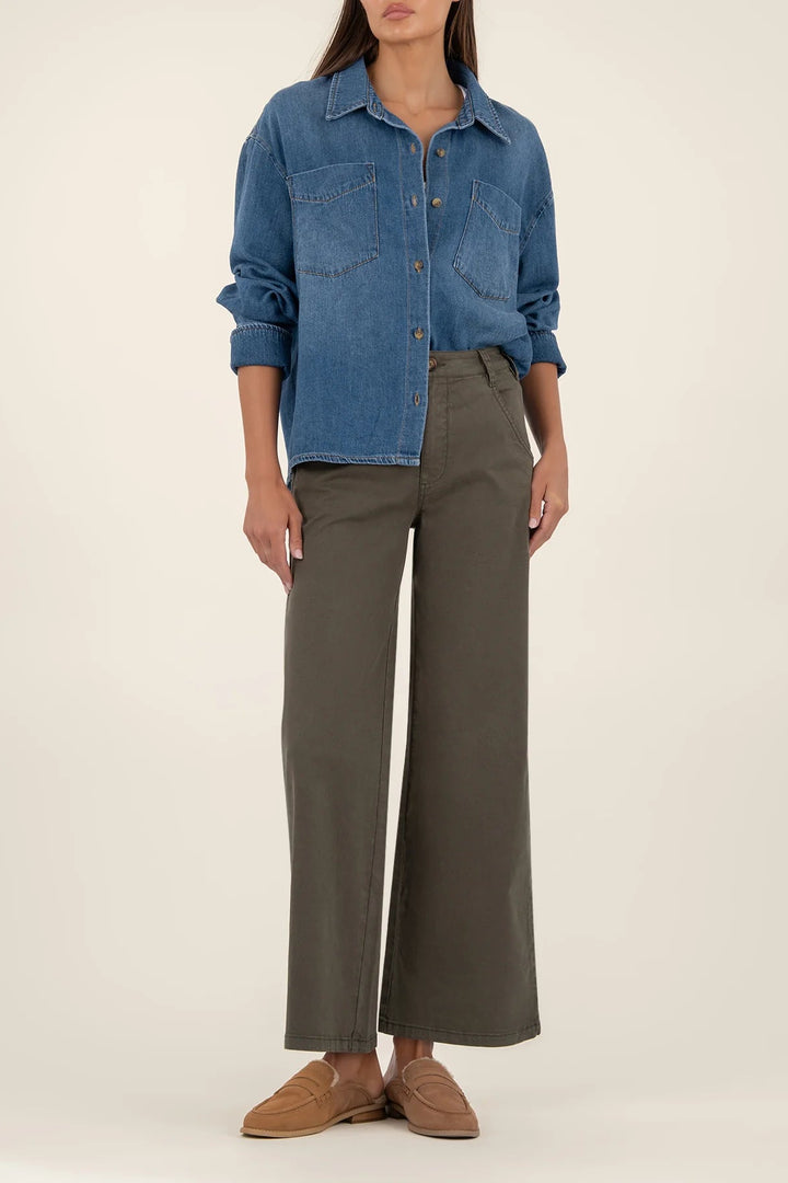 KUT FROM THE KLOTH | GERTIE BUTTON DOWN DENIM TOP