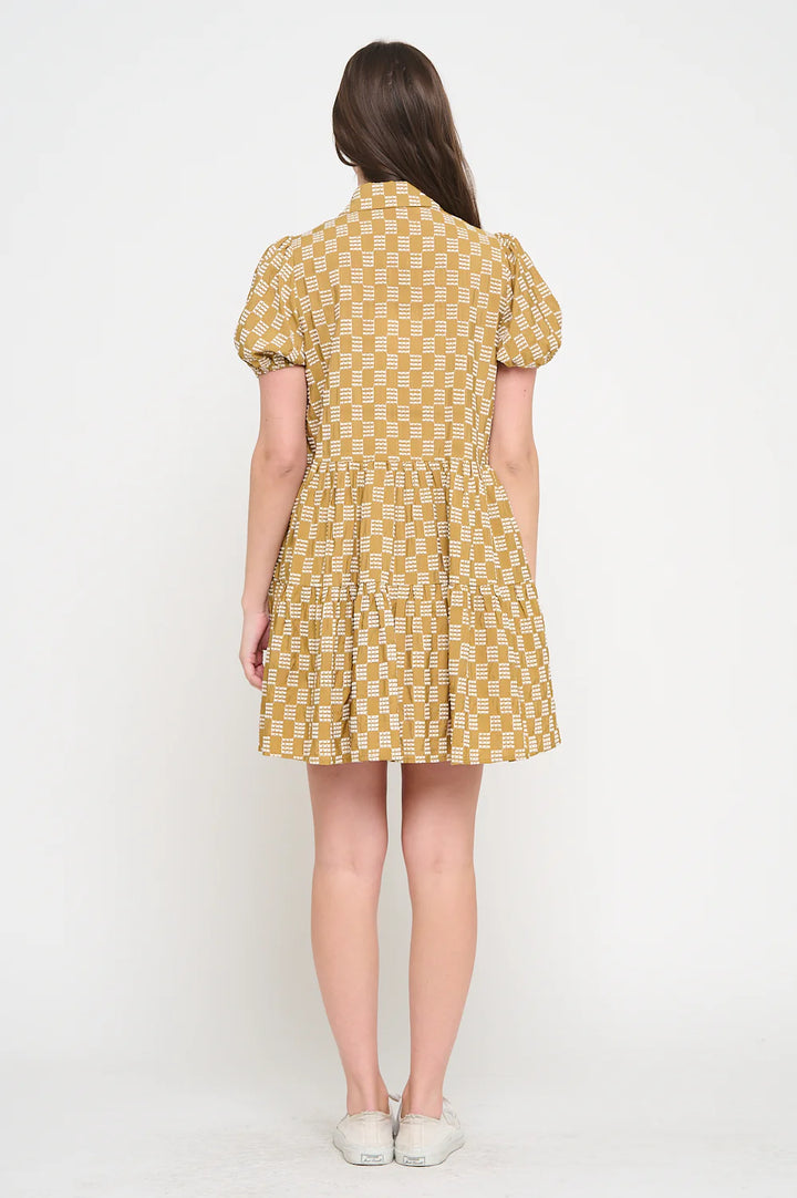 Terracotta Weave Button Down Dress