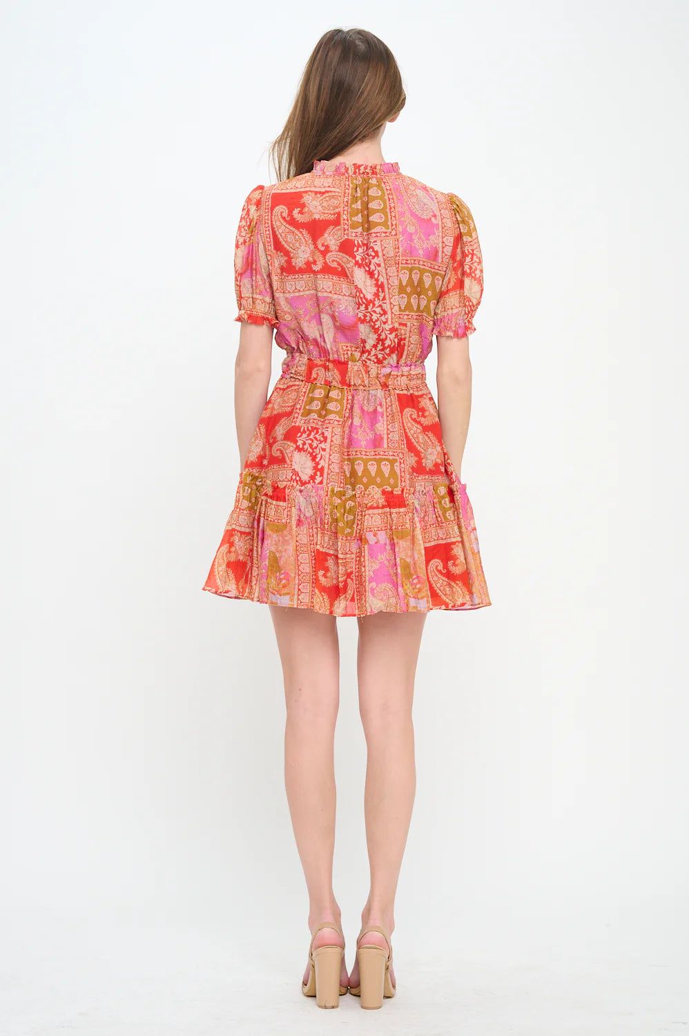 mediterranean cocktail dress Mediterranean Lunch Motif Sleeveless Mini Dress Medium