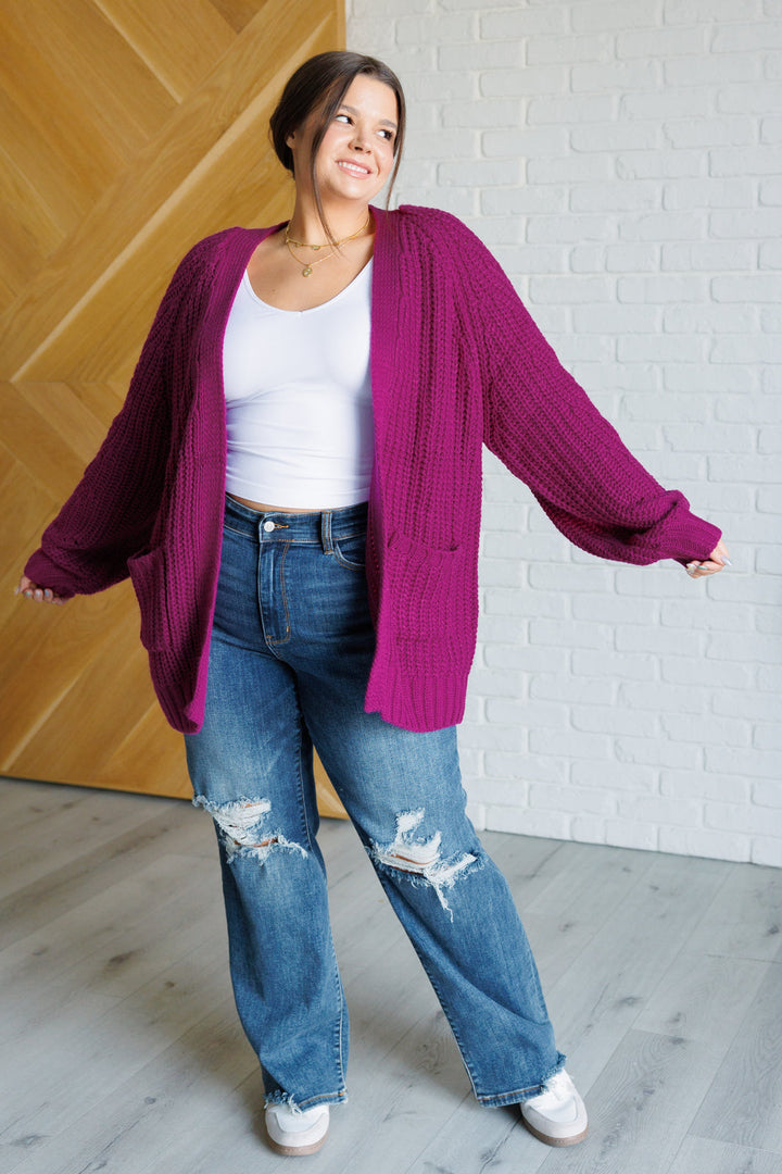 Pure Bliss Cardigan in Berry