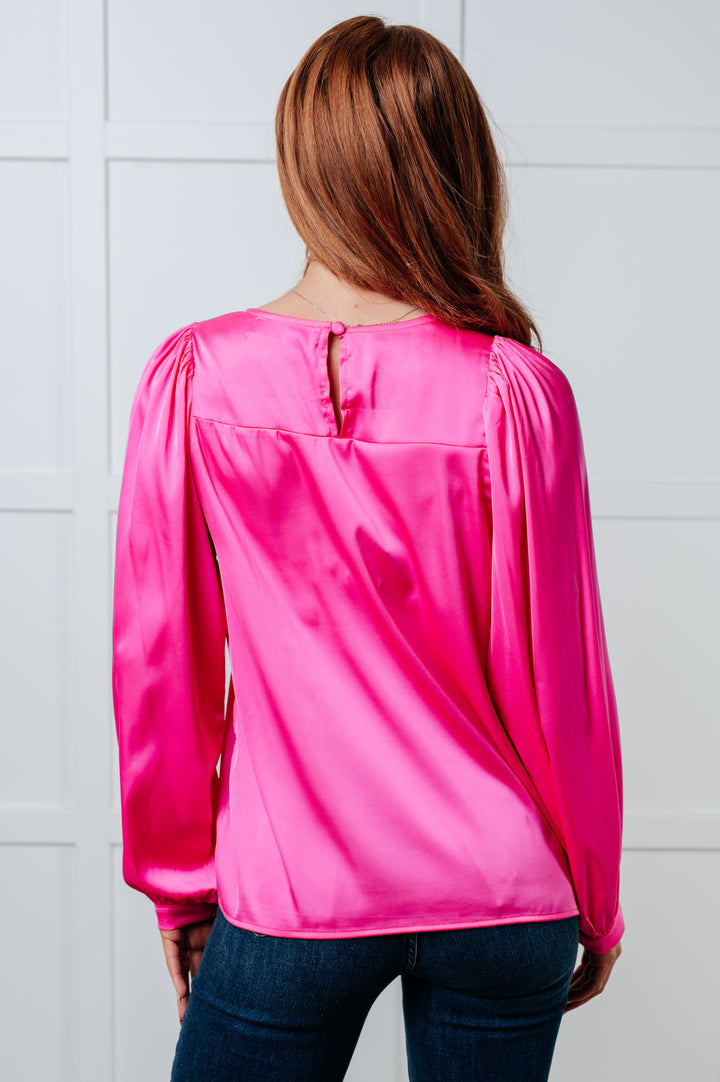 For the Thrill Of It Satin Puff Sleeve Blouse