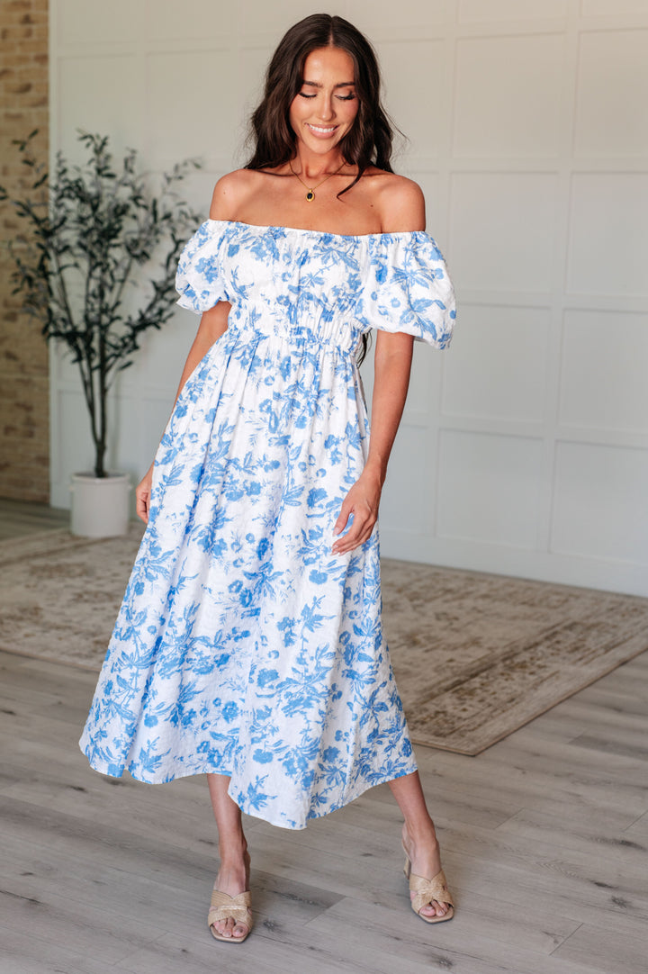 Love Affair Floral Dress in Blue