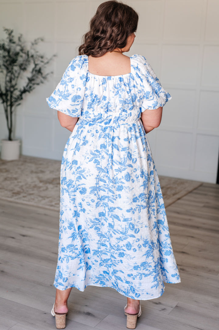 Love Affair Floral Dress in Blue