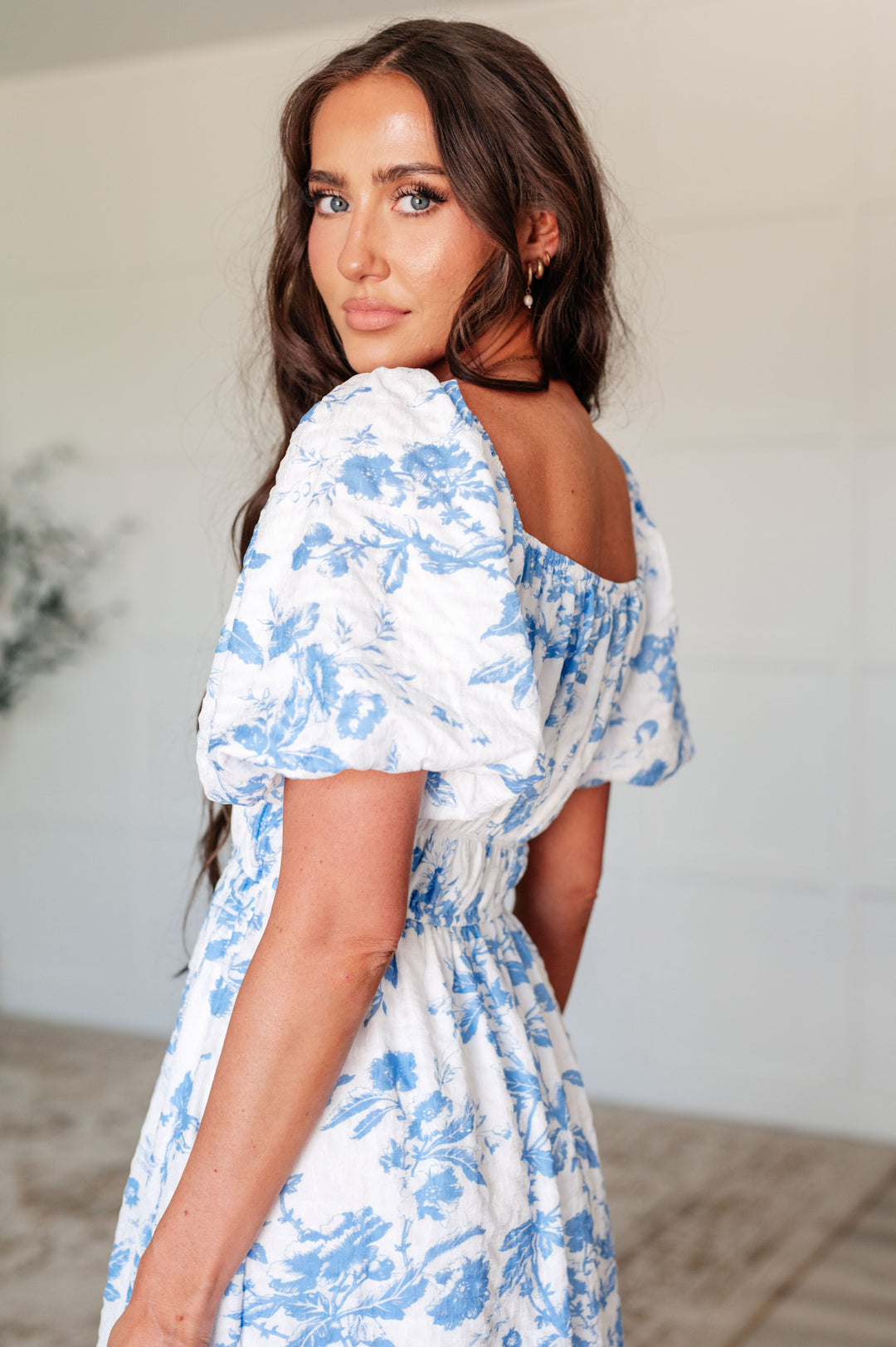 Love Affair Floral Dress in Blue