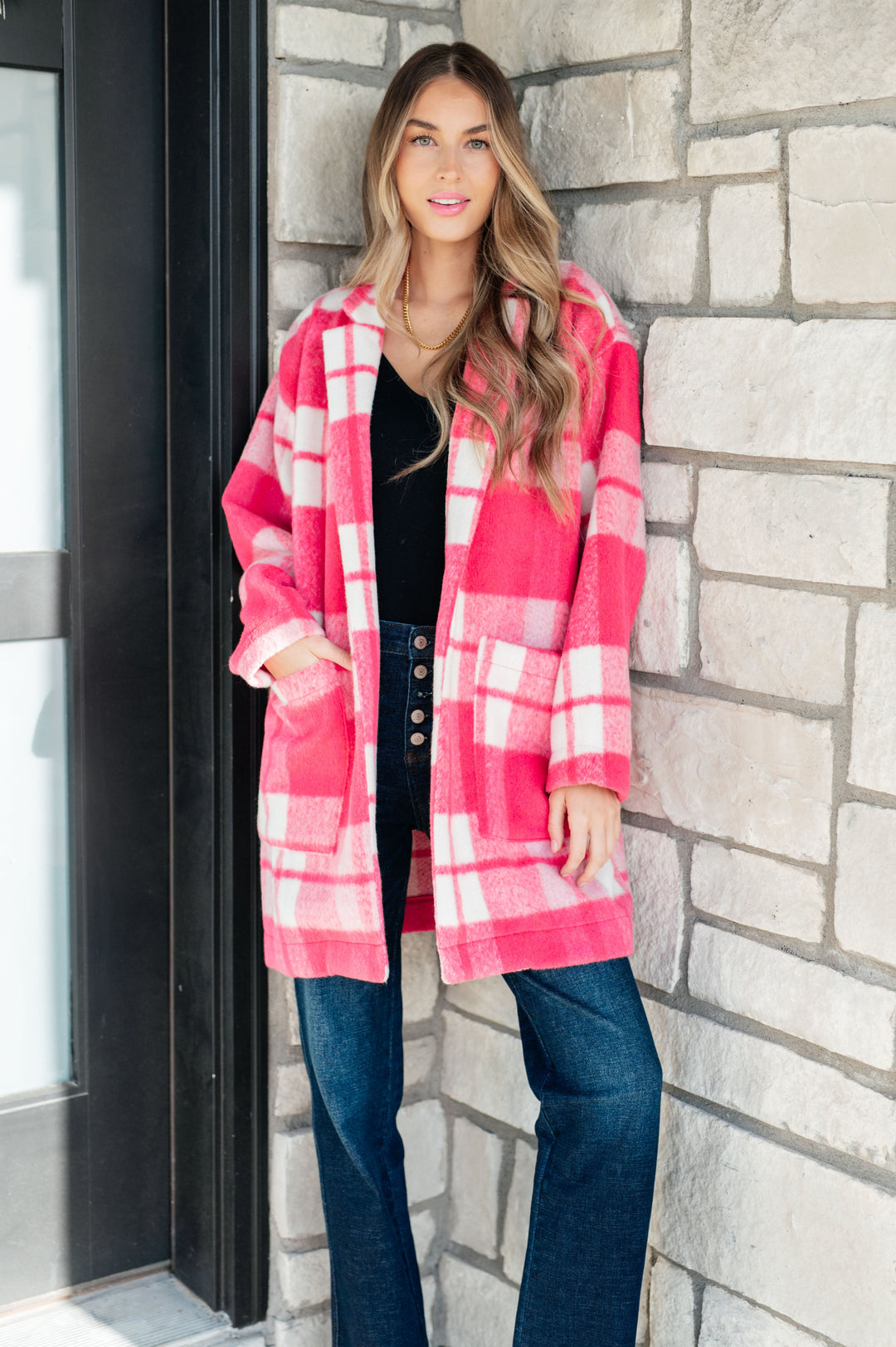 Prettiest in Pink Plaid Coat