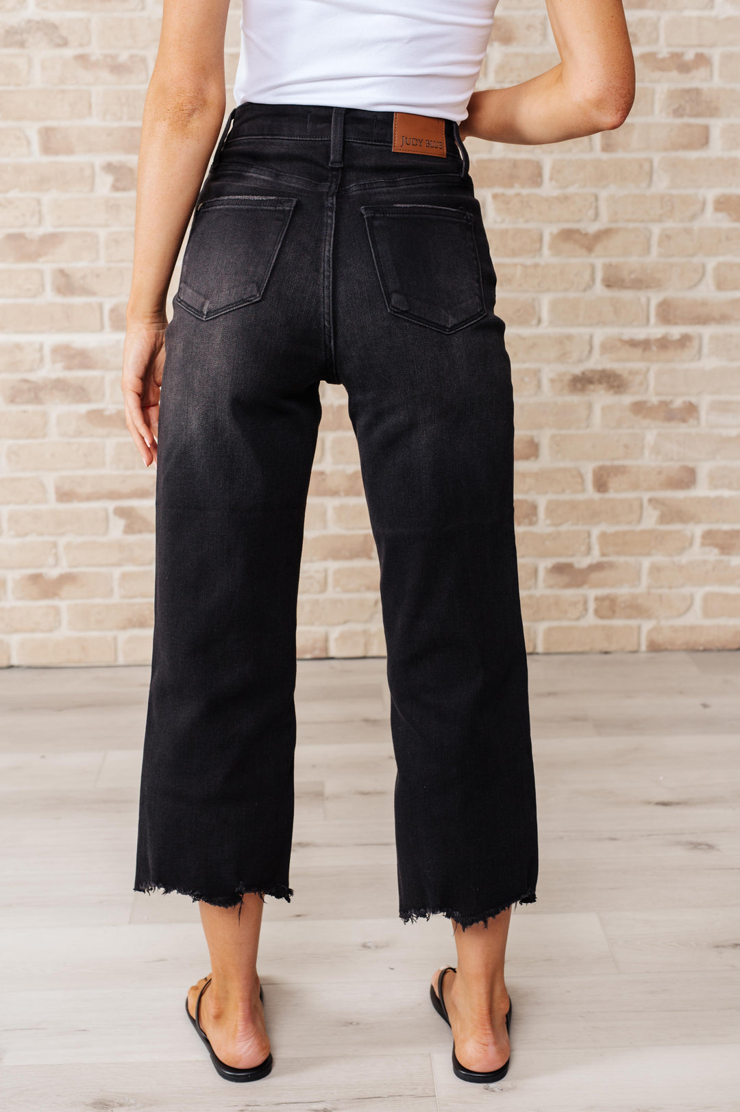 Judy Blue: Together Always High Rise Button Fly Wide Leg Crop Jeans