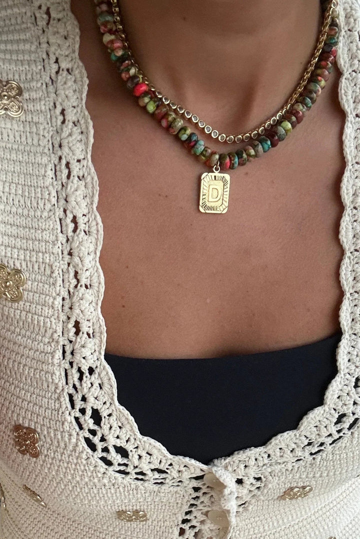 BRACHA | WATERCOLOR INITIAL NECKLACE