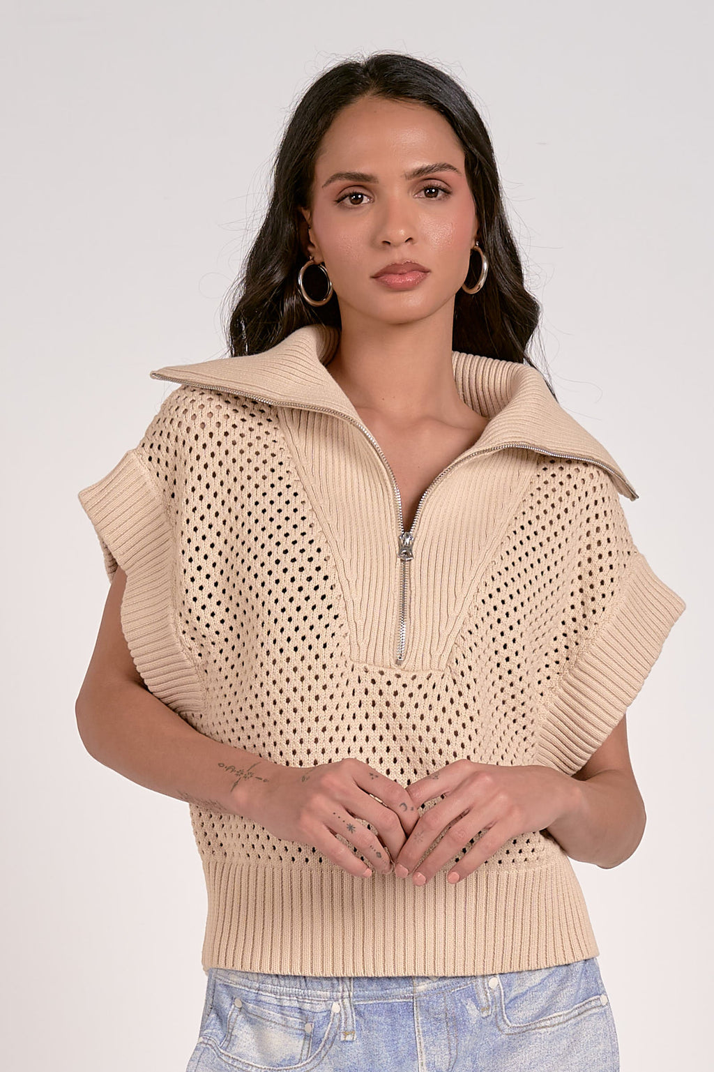 Allie Zip Up Sweater Vest