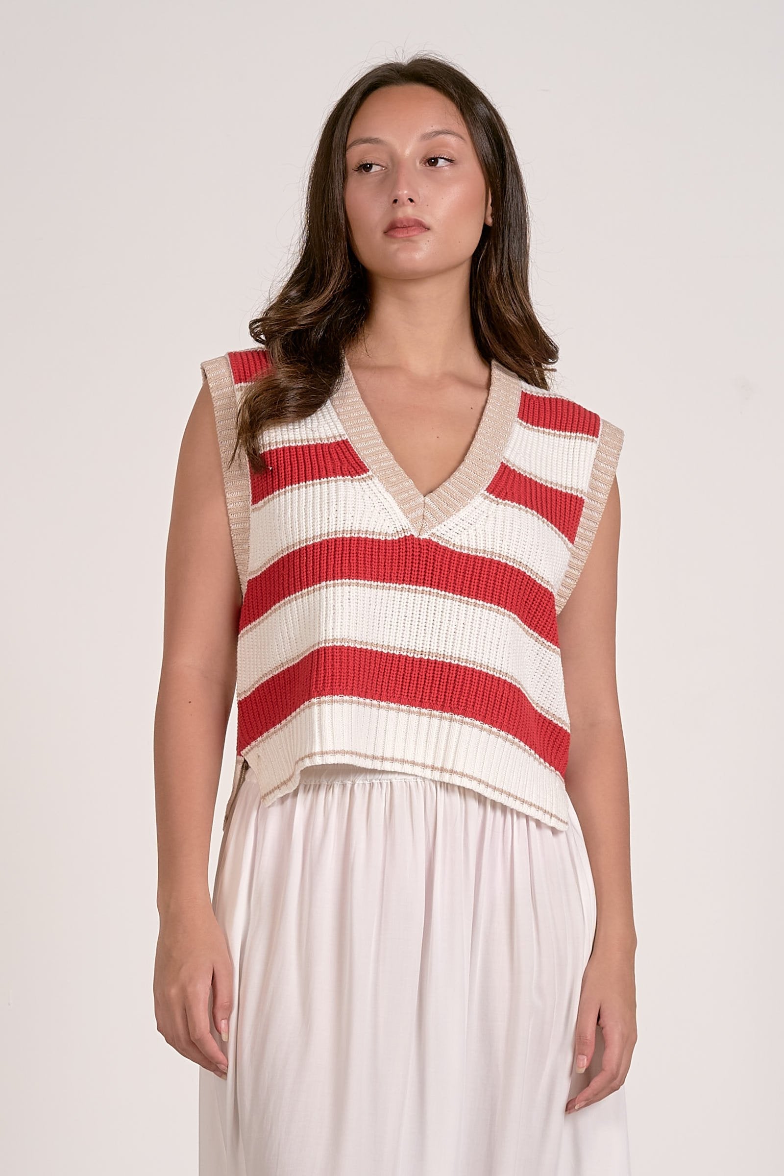 Slate Sleeveless Sweater Vest Top