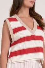 Slate Sleeveless Sweater Vest Top