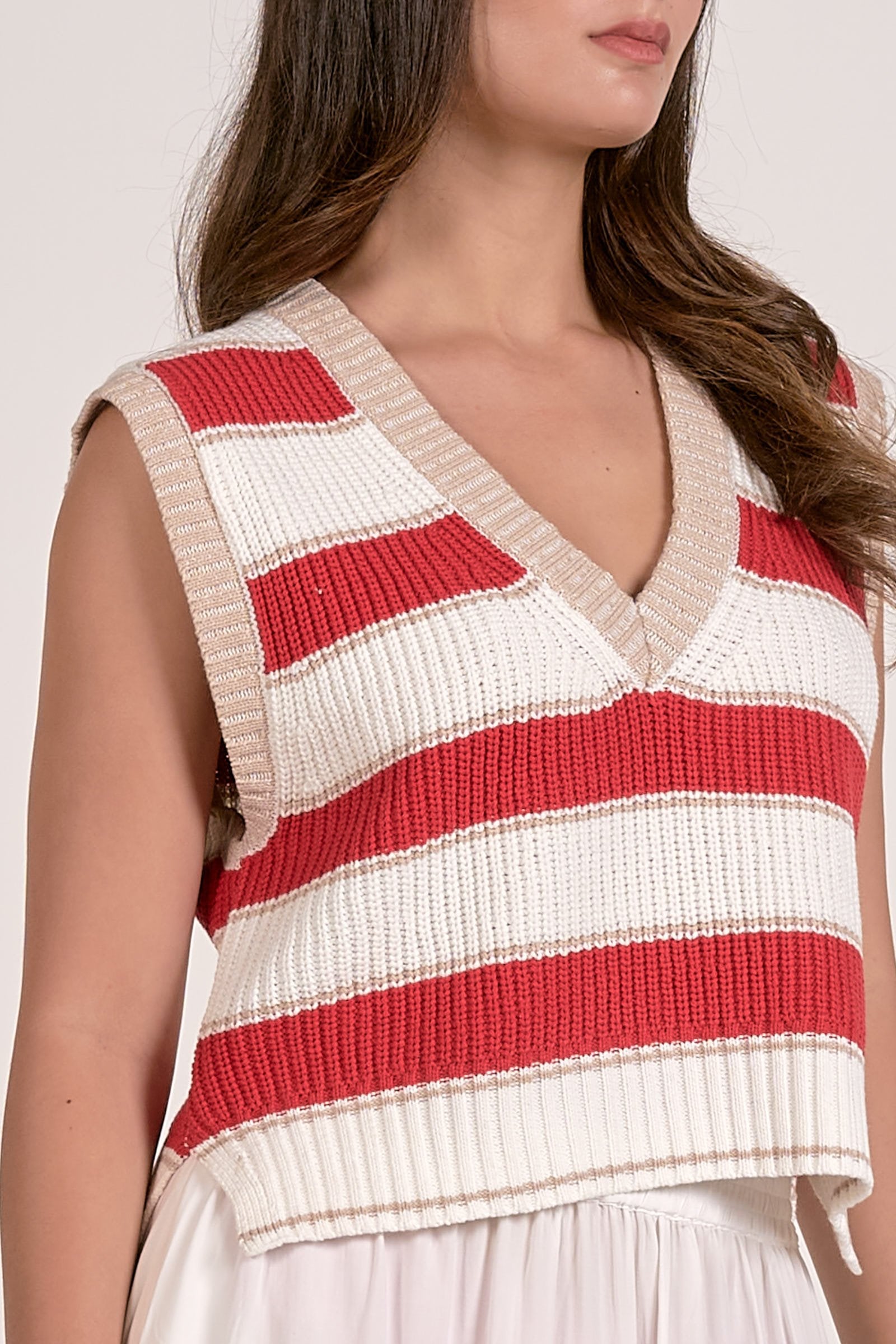 Slate Sleeveless Sweater Vest Top