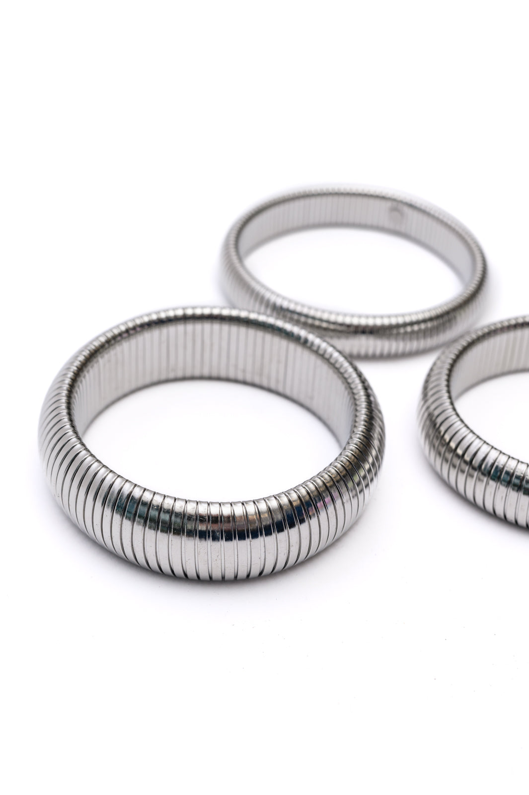 Sassy but Classy Ribbed Bangles in Silver