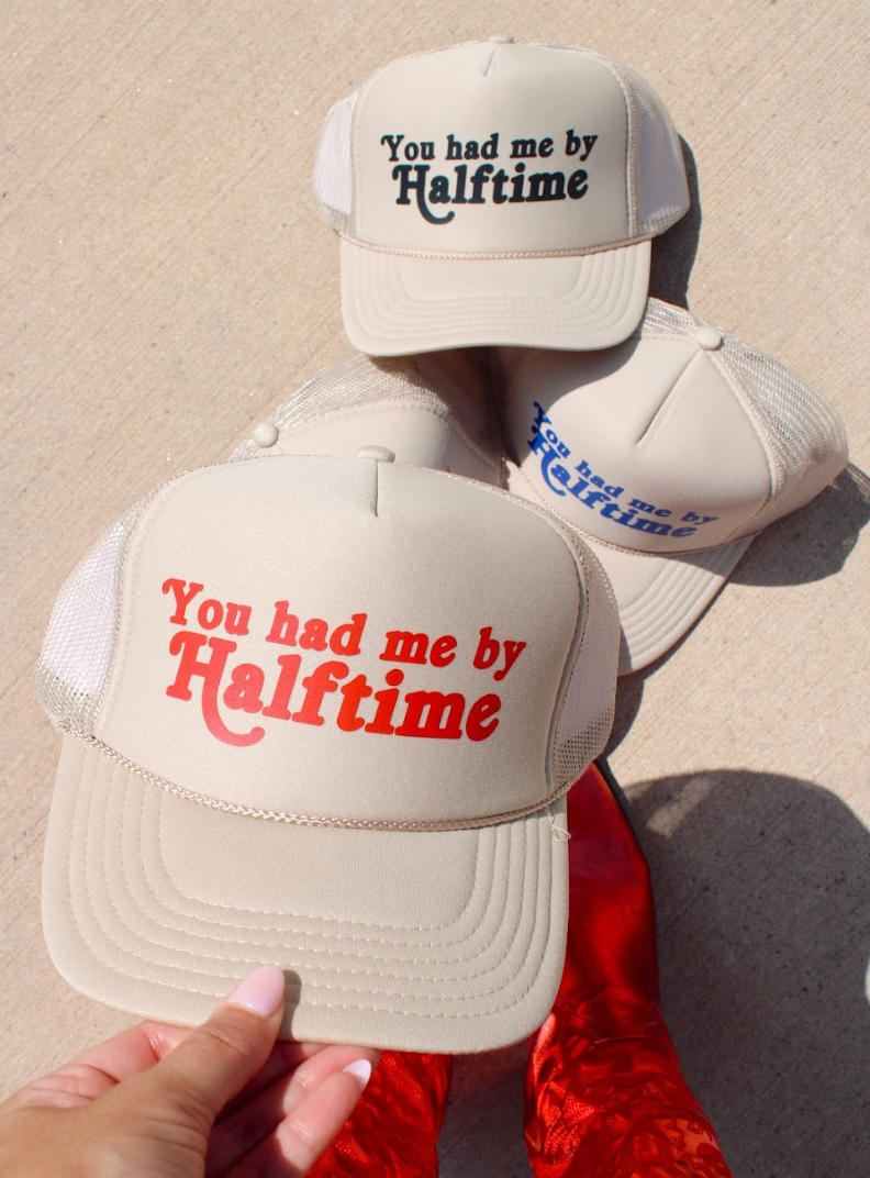 You Had me By Halftime Khaki Trucker Hat