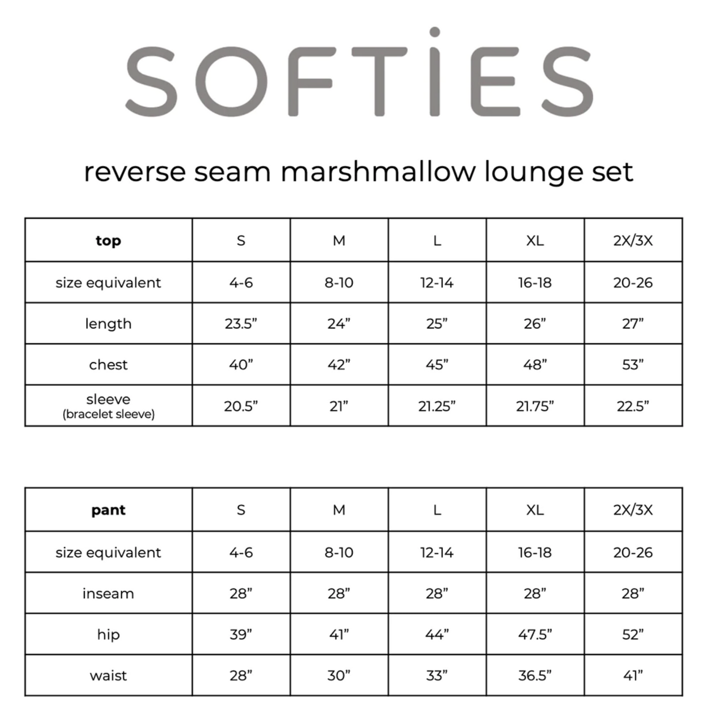 Softies: Marshmallow Reverse Seam Bracelet Lounge Set in Grey