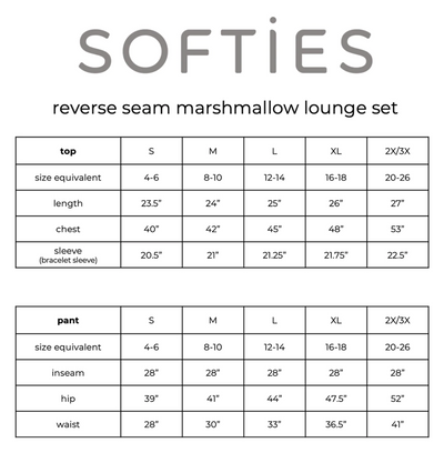 Softies: Marshmallow Reverse Seam Bracelet Lounge Set in Black