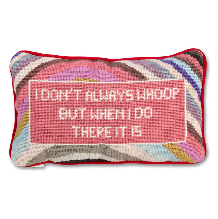 FURBISH STUDIO | WHOOP THERE IT IS NEEDLEPOINT PILLOW