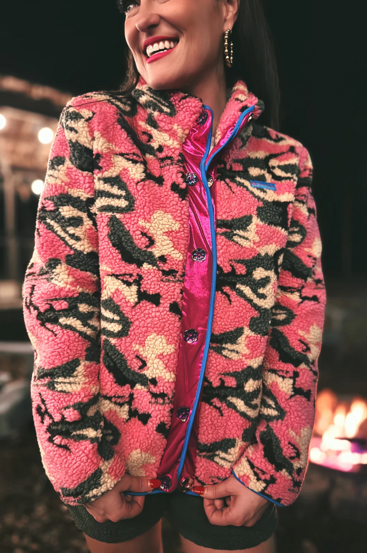BRIANNA CANNON | PINK CAMO PILE FLEECE JACKET