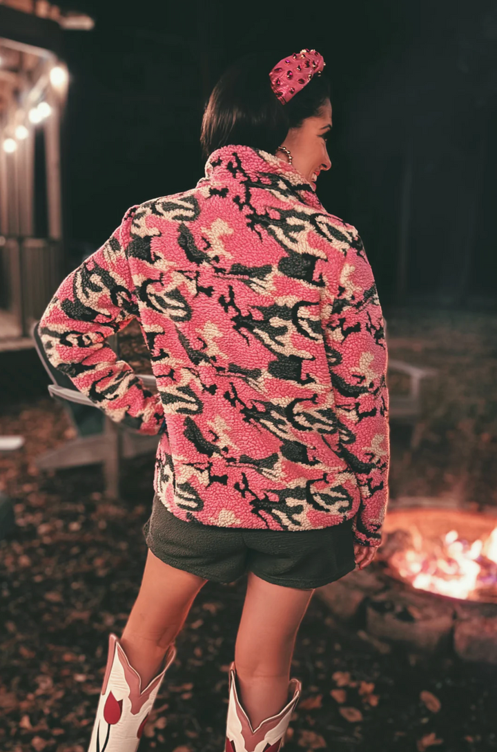 BRIANNA CANNON | PINK CAMO PILE FLEECE JACKET