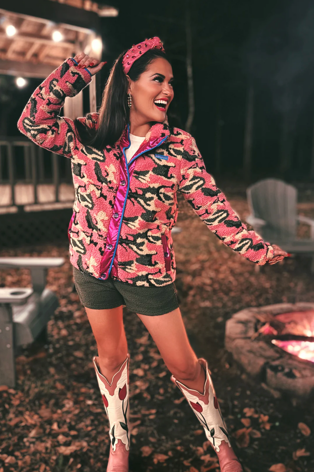 BRIANNA CANNON | PINK CAMO PILE FLEECE JACKET