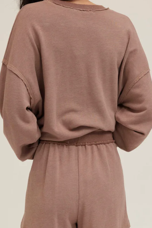 Greene Heathered Contrast Stitch Crew Neck Sweatshirt