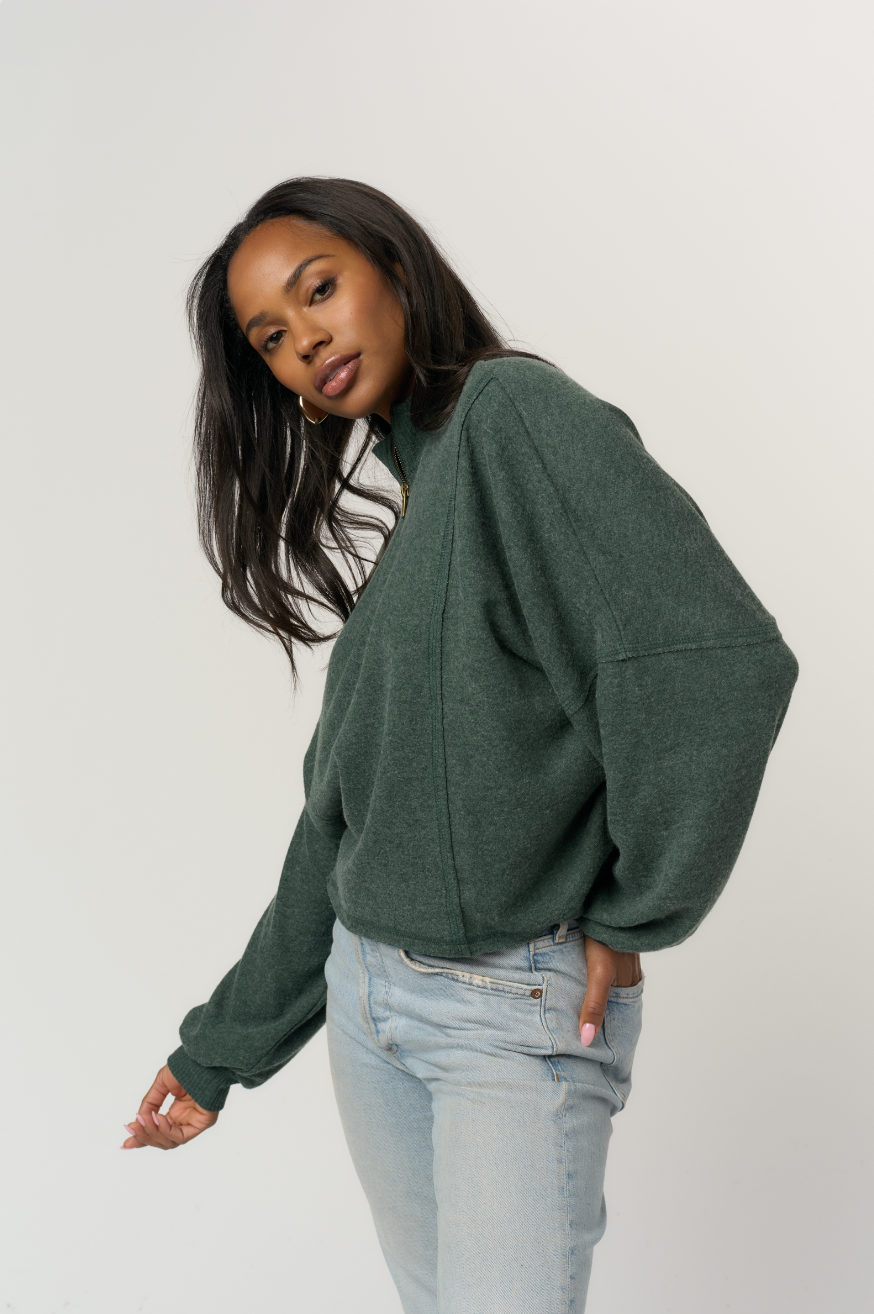 Ada Cozy Heathered Half Zip Pullover – Tallulah Lou Ada Cozy Heathered Half Zip Pullover – Tallulah Lou