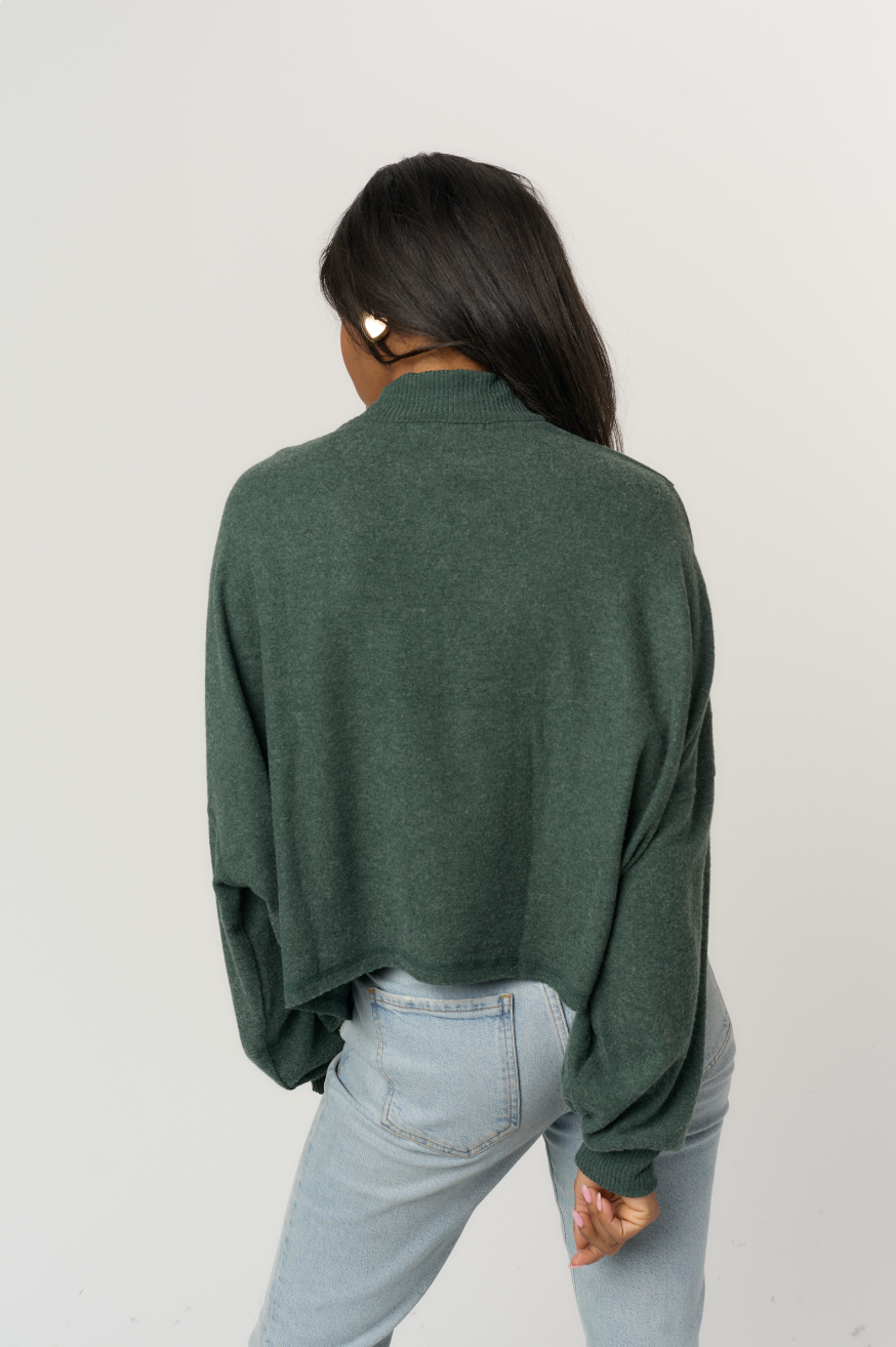 ADA COZY HEATHERED HALF ZIP LONGSLEEVE