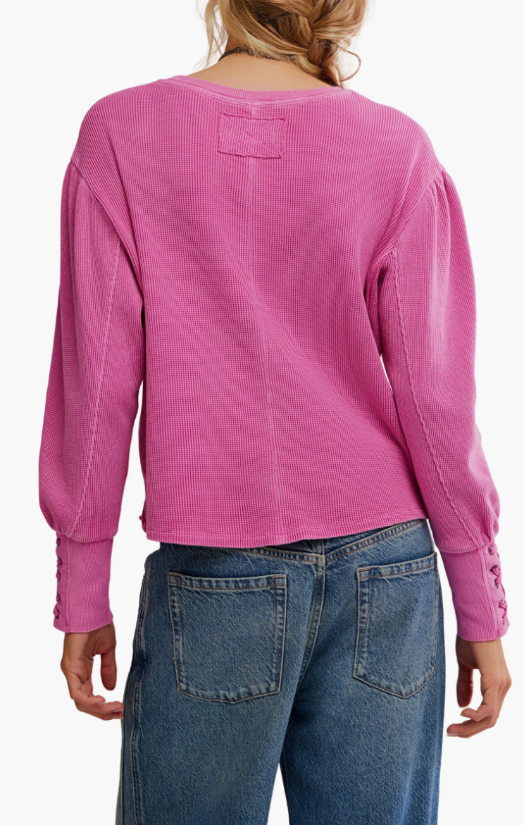 FREE PEOPLE | LAPIS CUFF THERMAL TOP