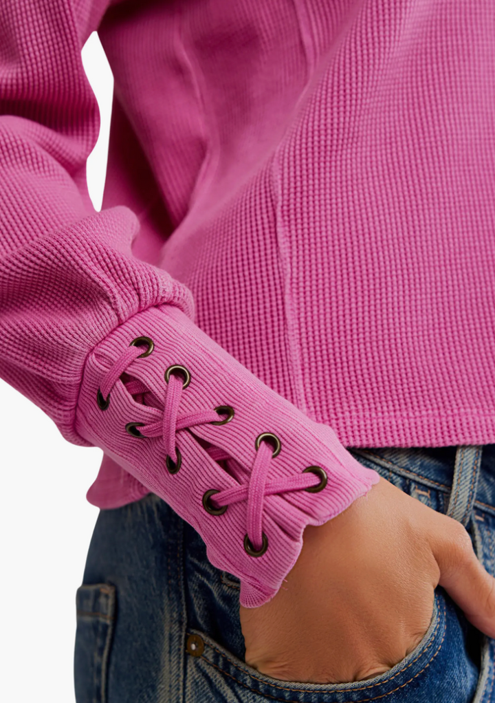 FREE PEOPLE | LAPIS CUFF THERMAL TOP