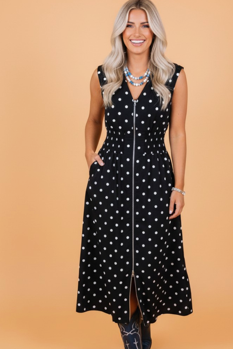 Midnight in Paris Midi Dress