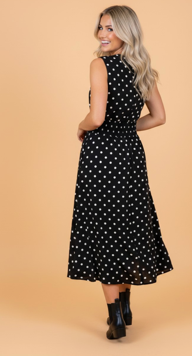 Midnight in Paris Midi Dress
