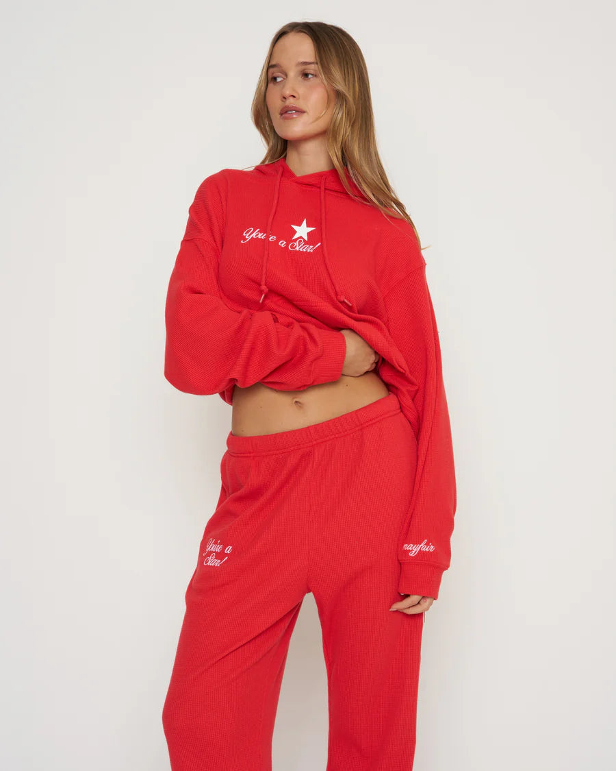 You Are A Star Waffle Wide Leg Sweatpants