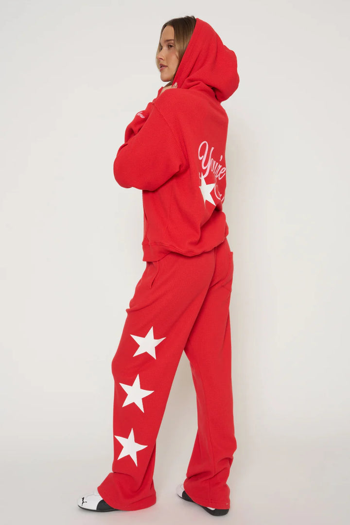 THE MAYFAIR GROUP | You Are A Star Waffle Wide Leg Sweatpants