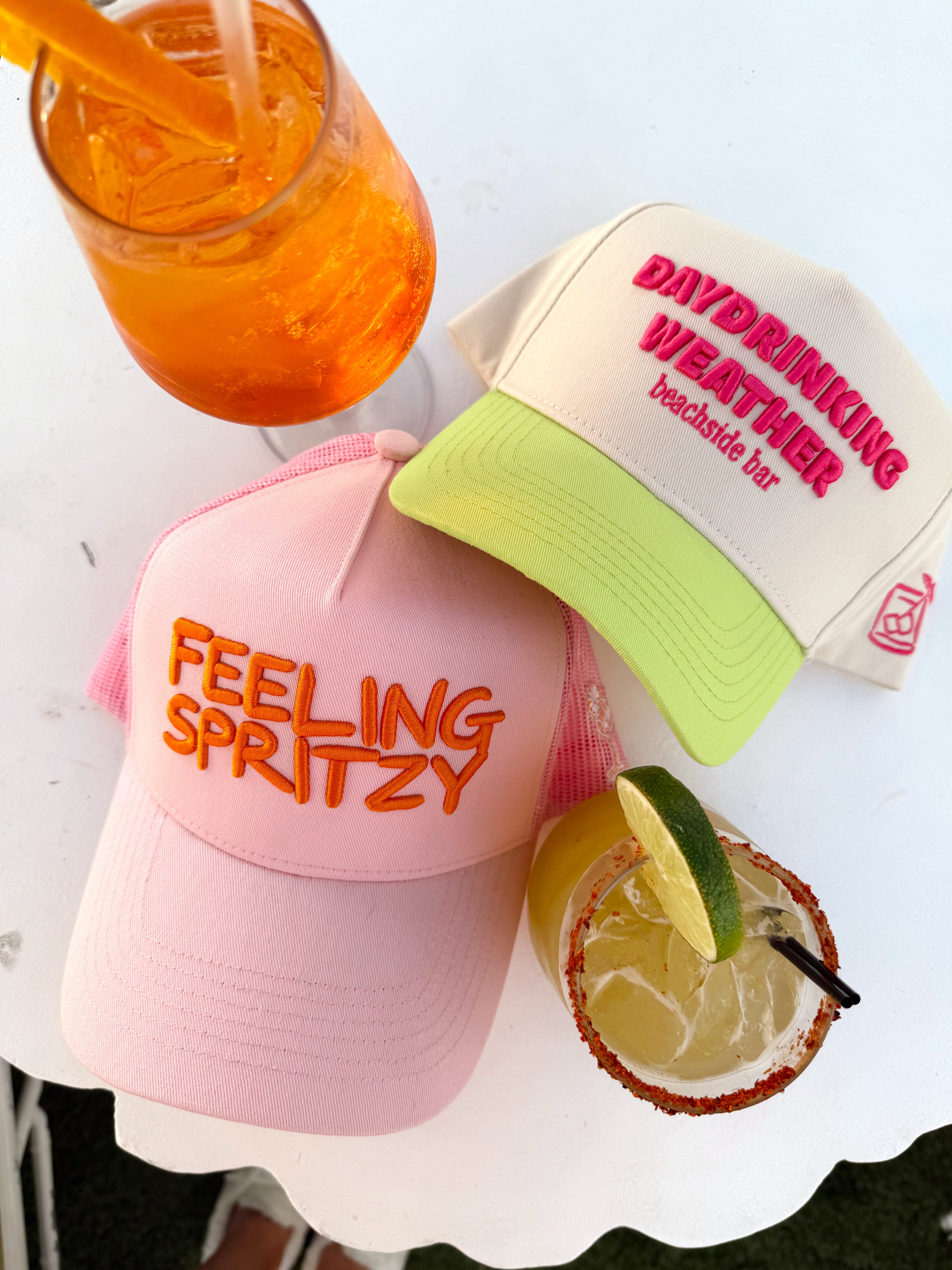 Feeling Spritzy Pink Vintage Trucker Hat