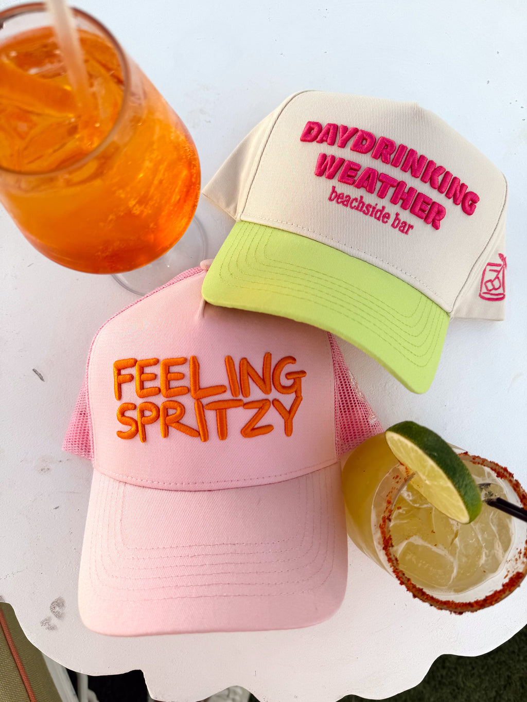 Feeling Spritzy Pink Vintage Trucker Hat