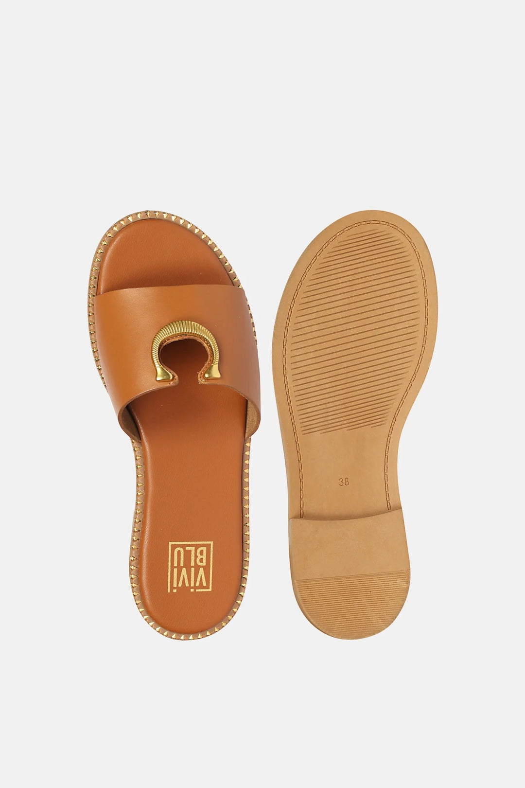 VIVI BLU | NALA SANDALS – COGNAC LEATHER