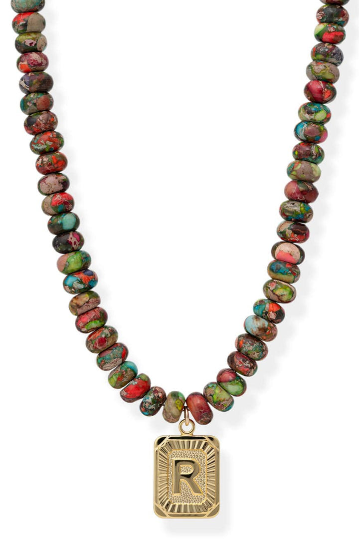 BRACHA | WATERCOLOR INITIAL NECKLACE