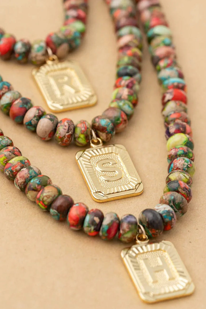 BRACHA | WATERCOLOR INITIAL NECKLACE