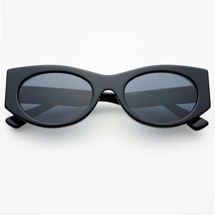 FREYRS Layla Acetate Oval Sunglasses Black