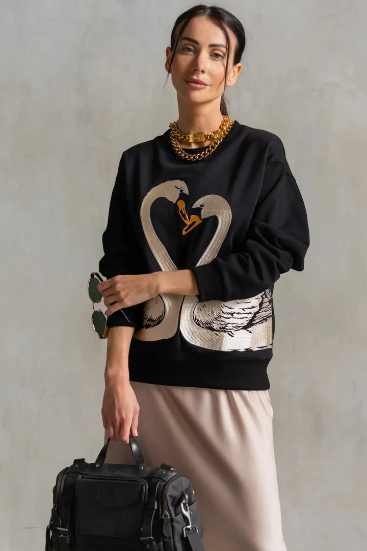 CARE TUCKER: Swans Classic Embroidered Sweatshirt