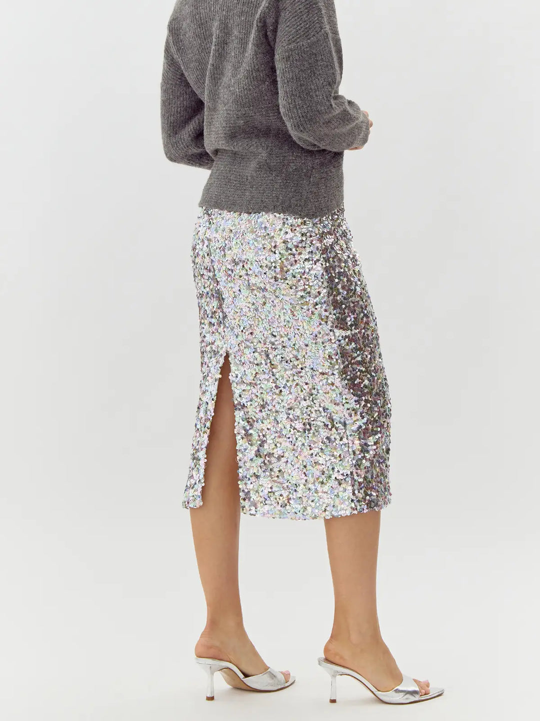 GREYLIN | LACEY SEQUINS MIDI SKIRT