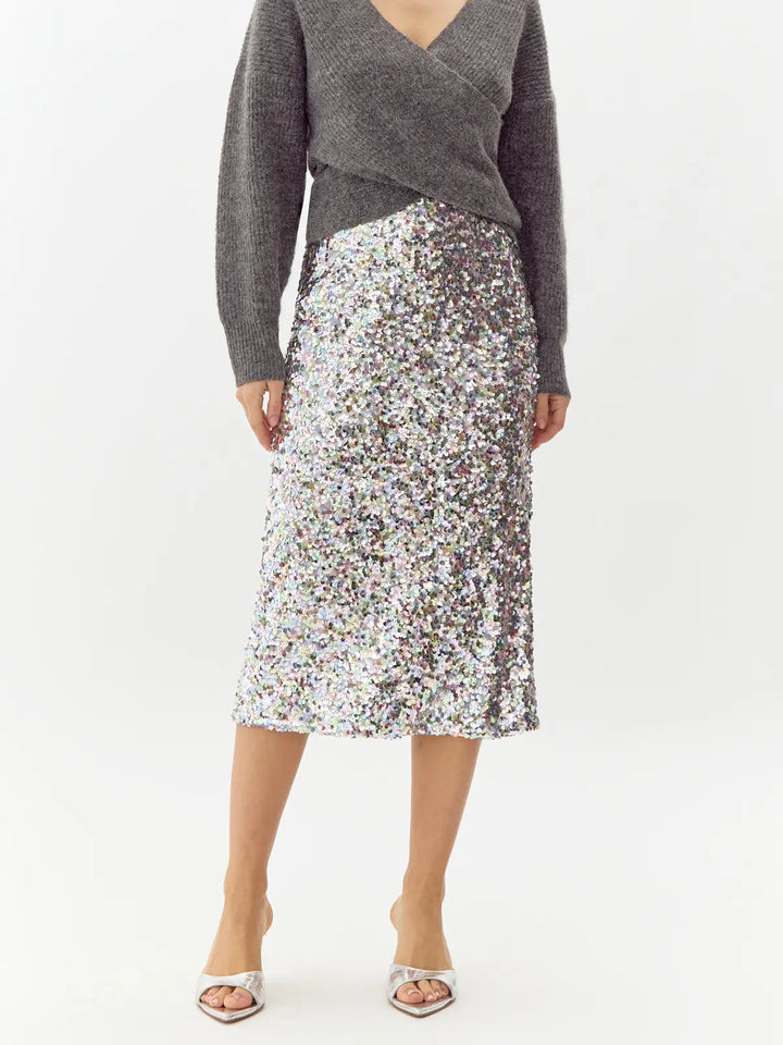 GREYLIN | LACEY SEQUINS MIDI SKIRT