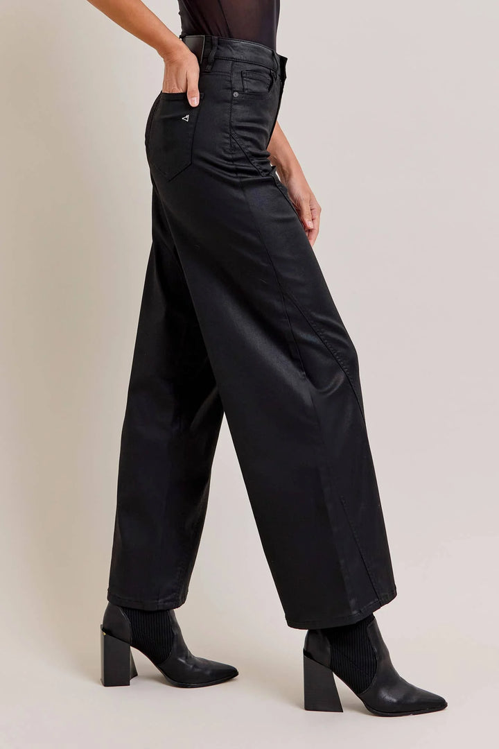 HIDDEN | NORI COATED WIDE LEG JEANS